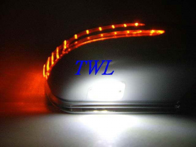 Mercedes CLK 95-00 W208, 96-04 R170, 97-04 W168 корпуса боковых зеркал серебристые, со светодиодными поворотниками и подсветкой Welcome