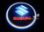 Лазерная подсветка Welcome со светящимся логотипом Suzuki в черном металлическом корпусе, комплект 2 шт.